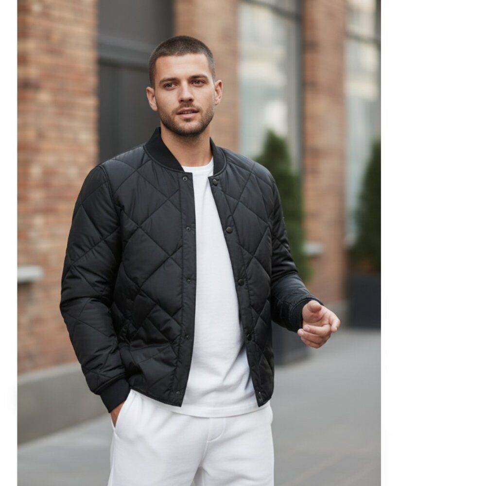 NWT $195 Calvin Klein Men's Black Camo Reversible Diamond Quilted Jacket XXL